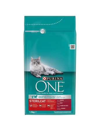 PURINA ONE Gatos Esterilizados rico en Buey y Trigo 1,5kg