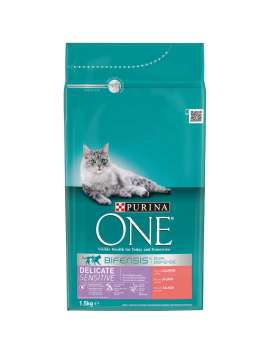 PURINA ONE Gatos Digestión Sensible rico en Salmón y Arroz 1,5kg