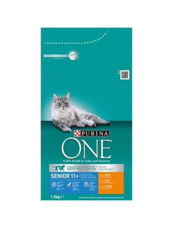 PURINA ONE Gato Senior 11+ rico en Pollo y Cereales Integrales 1,5kg