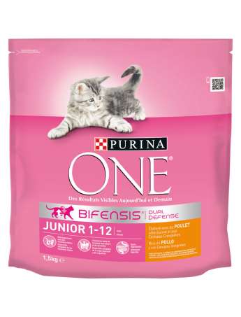 PURINA ONE Gato Junior rico en Pollo y Cereales Integrales 1,5kg