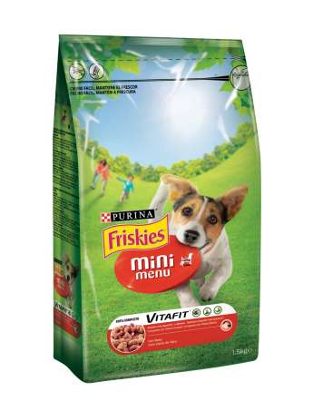 PURINA FRISKIES VitaFit Mini Menu Perro Adulto con Buey 1,5kg