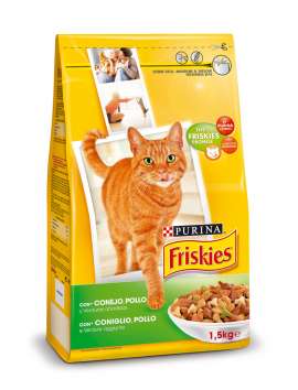 PURINA FRISKIES Gato Adulto con Conejo, Pollo y Verduras añadidas 1,5kg