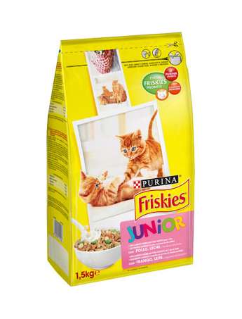 PURINA FRISKIES Gato Junior con Pollo, Leche y Verduras añadidas 1,5kg