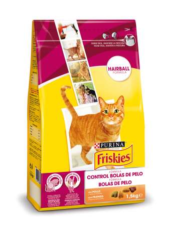 PURINA FRISKIES Gato Adulto control bolas de pelo con Pollo y Verduras añadidas 1,5kg