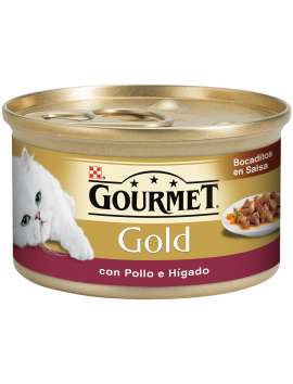 PURINA GOURMET GOLD Bocaditos en Salsa con Pollo e Hígado 85g