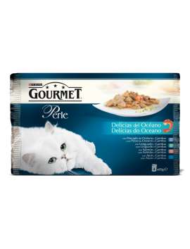 PURINA GOURMET PERLE Delicias del Océano Pack Surtido sobres 4x85g