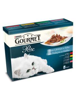 PURINA GOURMET PERLE Finas Láminas en Salsa Pack Surtido sobres 8x85g