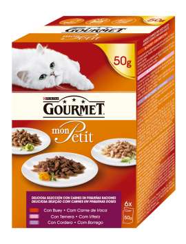 PURINA GOURMET MON PETIT Selección de Carnes Pack Surtido sobres 6x50g