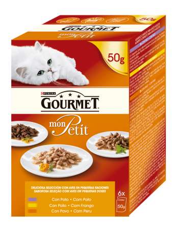 PURINA GOURMET MON PETIT Selección de Aves Pack Surtido sobres 6x50g