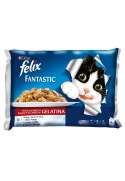 PURINA FELIX FANTASTIC Festín de Carnes en Gelatina Pack surtido sobres 4x100g