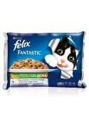 PURINA FELIX FANTASTIC Selección con Verduras en Gelatina Pack sobres 4x100g