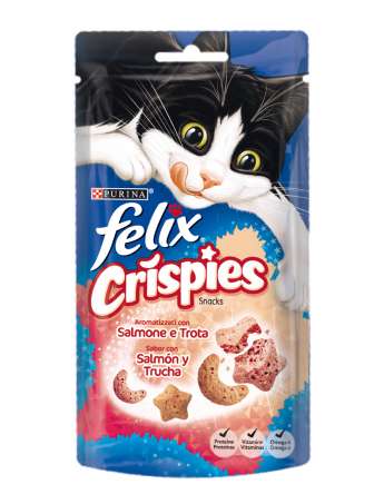 PURINA FELIX Party Crispies sabor Salmón y Trucha 45g