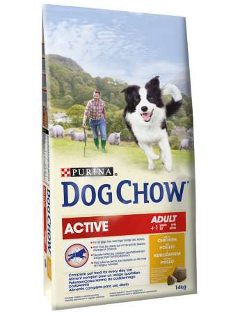 PURINA DOG CHOW Perros Adultos Activos con Pollo 14kg