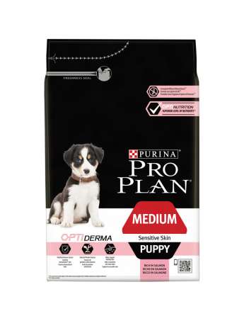 PRO PLAN Cachorro Mediano con piel sensible OPTIDERMA Salmón 3kg